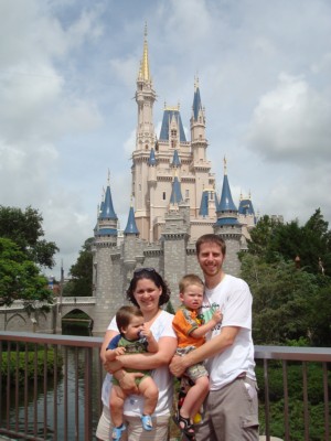 Family Pose in front of the Castle