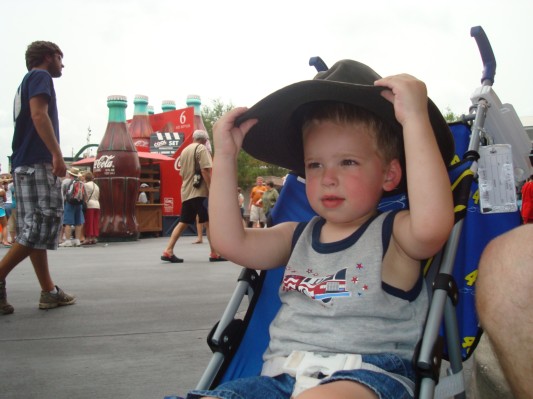 Nathan Posing in Daddy's Hat